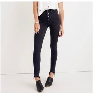 👖 Madewell 9" Mid-Rise Skinny Jeans in Berkeley Black Button size 27